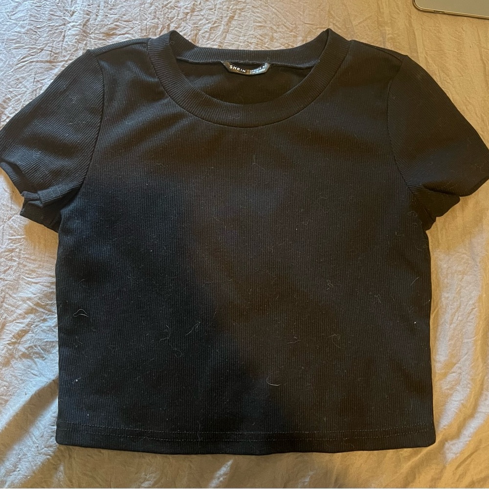 Black Ribbed Women's Top